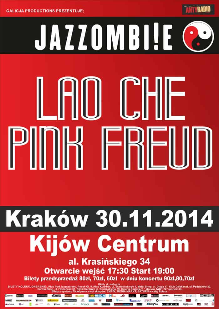 Jazzombi!e, Lao Che, Pink Freud w Krakowie!